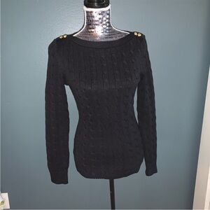 ⭐Lauren Ralph Lauren Black Sweater with Gold Accents